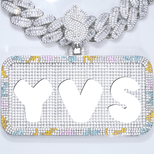 CUSTOM LETTER NECKLACE 3D COLORFUL SQUARE