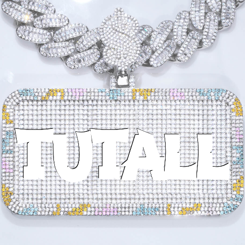 CUSTOM LETTER NECKLACE 3D COLORFUL SQUARE