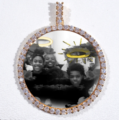 LARGE 3D CIRCLE CUSTOM PICTURE PENDANT