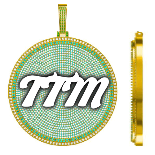 CUSTOM LETTER NECKLACE 3D BIG DISC