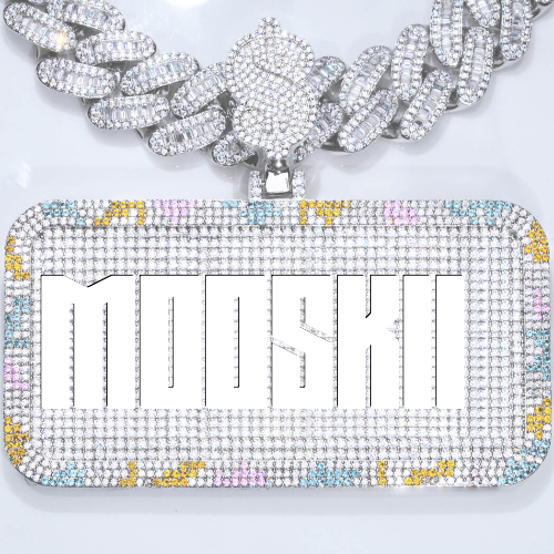 CUSTOM LETTER NECKLACE 3D COLORFUL SQUARE