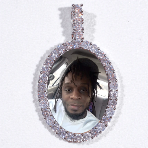 Large 3D Oval Custom Picture Pendant