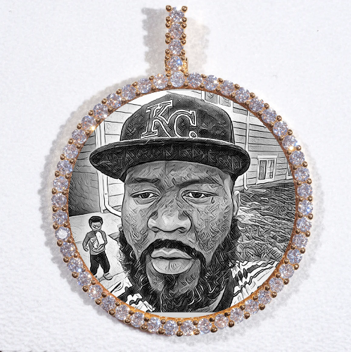 LARGE 3D CIRCLE CUSTOM PICTURE PENDANT