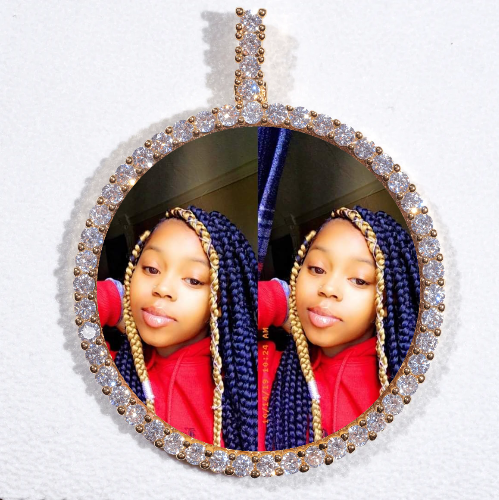 LARGE 3D CIRCLE CUSTOM PICTURE PENDANT