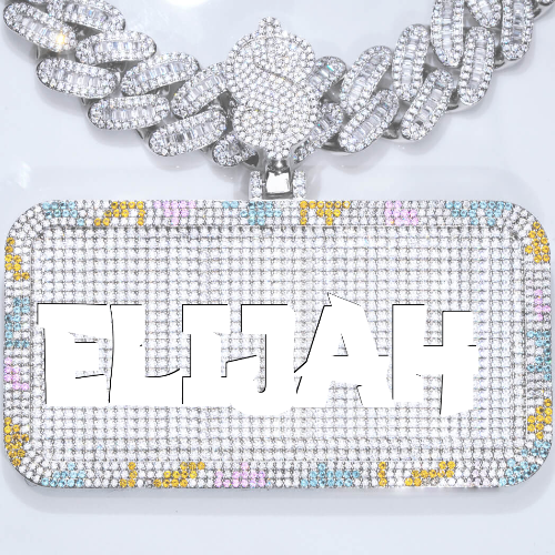 CUSTOM LETTER NECKLACE 3D COLORFUL SQUARE