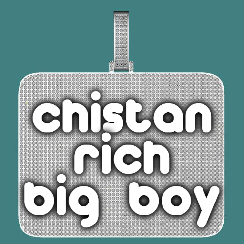 CUSTOM LETTER NECKLACE 3D BIG SQUARE