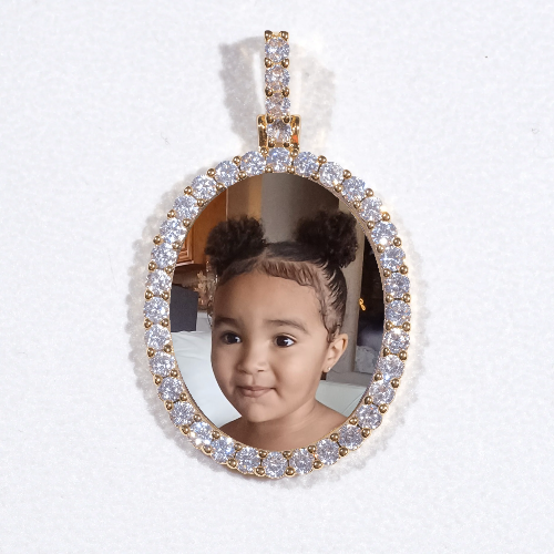 3D Oval Custom Picture Pendant