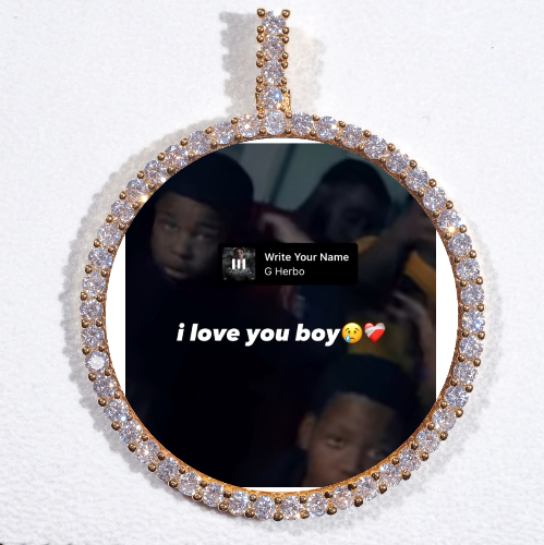 LARGE 3D CIRCLE CUSTOM PICTURE PENDANT