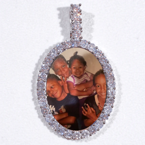 Large 3D Oval Custom Picture Pendant
