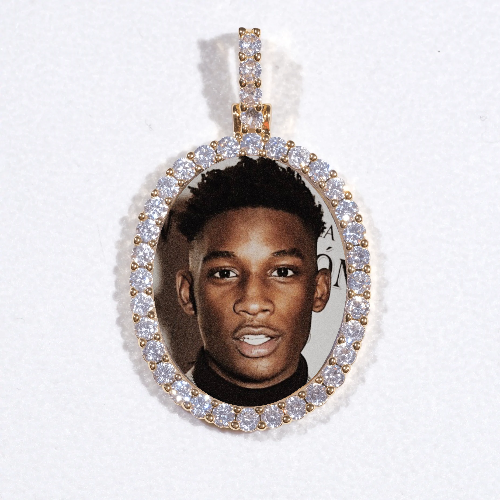 3D Oval Custom Picture Pendant
