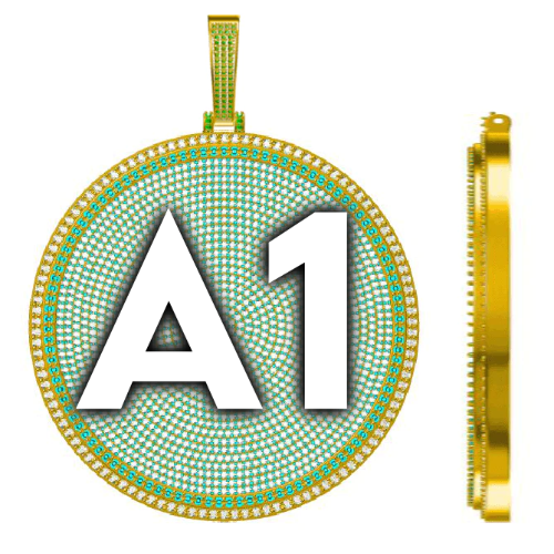 CUSTOM LETTER NECKLACE 3D BIG DISC