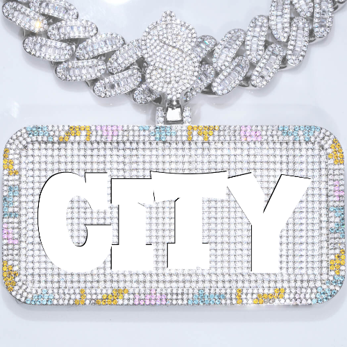 CUSTOM LETTER NECKLACE 3D COLORFUL SQUARE