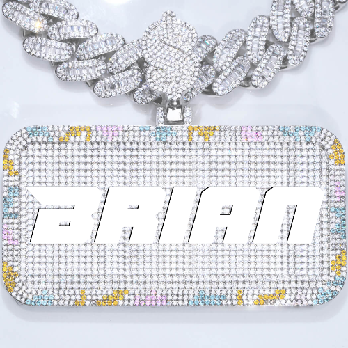 CUSTOM LETTER NECKLACE 3D COLORFUL SQUARE