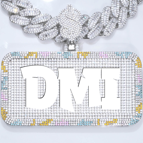 CUSTOM LETTER NECKLACE 3D COLORFUL SQUARE