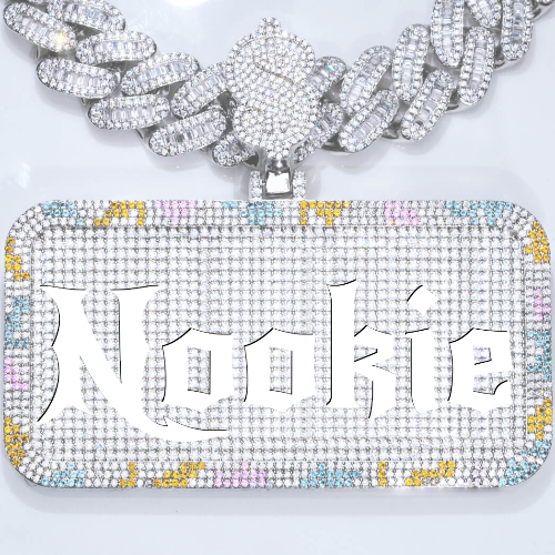 CUSTOM LETTER NECKLACE 3D COLORFUL SQUARE