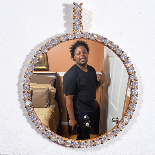 LARGE 3D CIRCLE CUSTOM PICTURE PENDANT