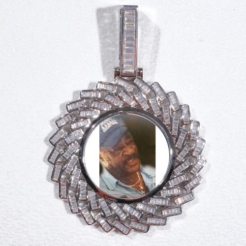 Large 3D Baguette Custom Picture Pendant
