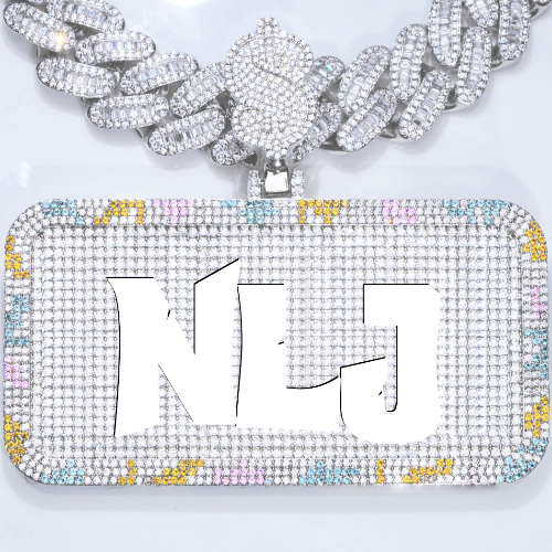 CUSTOM LETTER NECKLACE 3D COLORFUL SQUARE