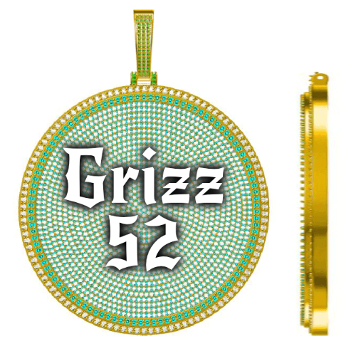 CUSTOM LETTER NECKLACE 3D BIG DISC