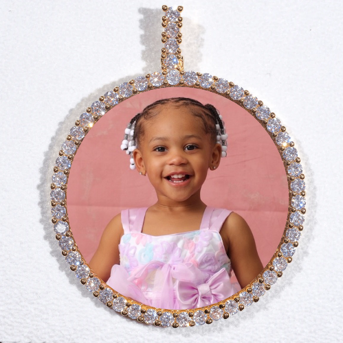 LARGE 3D CIRCLE CUSTOM PICTURE PENDANT