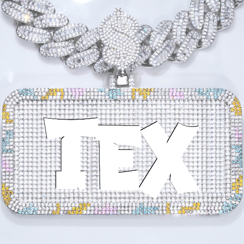 CUSTOM LETTER NECKLACE 3D COLORFUL SQUARE
