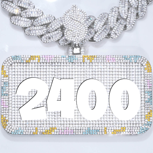 CUSTOM LETTER NECKLACE 3D COLORFUL SQUARE