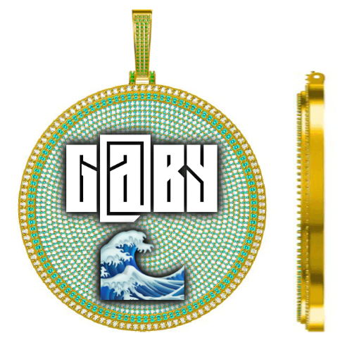 CUSTOM LETTER NECKLACE 3D BIG DISC