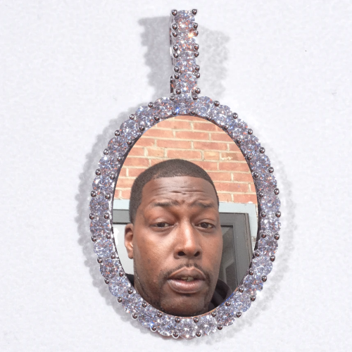 Large 3D Oval Custom Picture Pendant