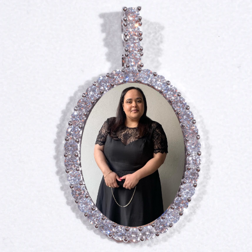 Large 3D Oval Custom Picture Pendant