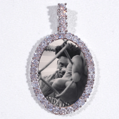 Large 3D Oval Custom Picture Pendant