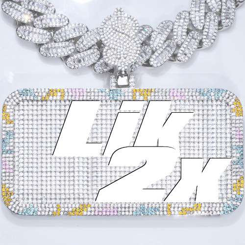 CUSTOM LETTER NECKLACE 3D COLORFUL SQUARE