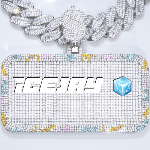 CUSTOM LETTER NECKLACE 3D COLORFUL SQUARE