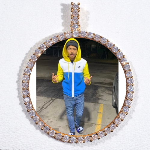LARGE 3D CIRCLE CUSTOM PICTURE PENDANT