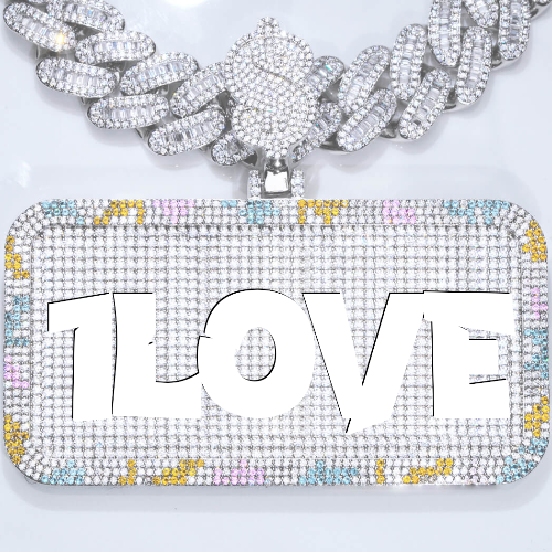 CUSTOM LETTER NECKLACE 3D COLORFUL SQUARE