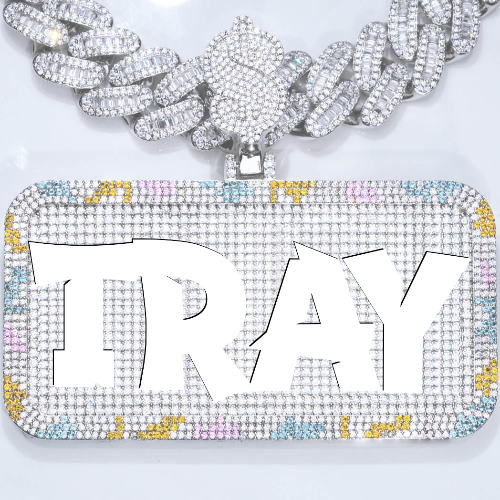 CUSTOM LETTER NECKLACE 3D COLORFUL SQUARE