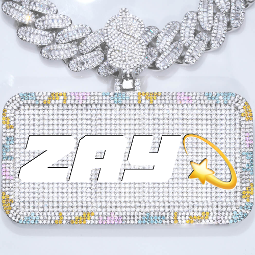 CUSTOM LETTER NECKLACE 3D COLORFUL SQUARE