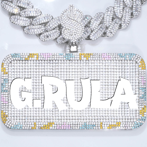 CUSTOM LETTER NECKLACE 3D COLORFUL SQUARE