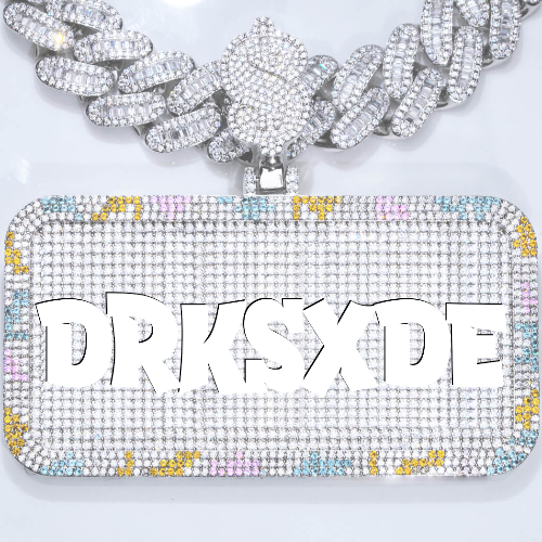 CUSTOM LETTER NECKLACE 3D COLORFUL SQUARE