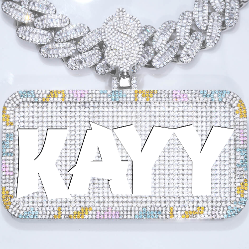 CUSTOM LETTER NECKLACE 3D COLORFUL SQUARE