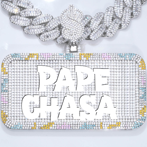 CUSTOM LETTER NECKLACE 3D COLORFUL SQUARE