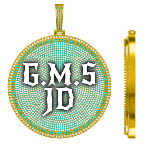 CUSTOM LETTER NECKLACE 3D BIG DISC