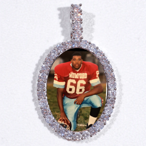 Large 3D Oval Custom Picture Pendant