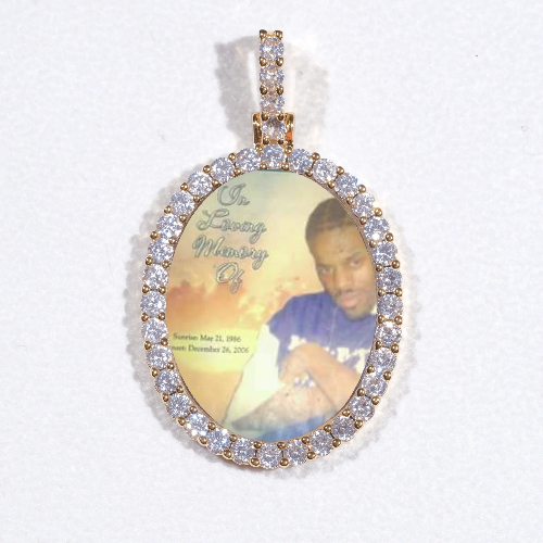 3D Oval Custom Picture Pendant