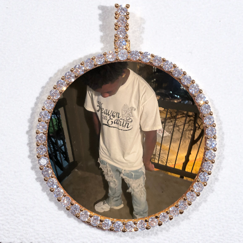 LARGE 3D CIRCLE CUSTOM PICTURE PENDANT