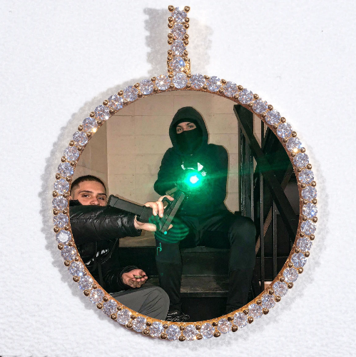 LARGE 3D CIRCLE CUSTOM PICTURE PENDANT