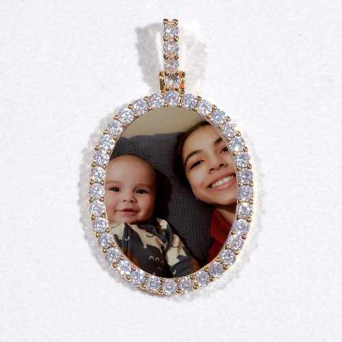 3D Oval Custom Picture Pendant