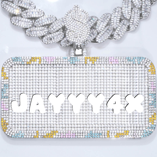 CUSTOM LETTER NECKLACE 3D COLORFUL SQUARE