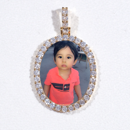 3D Oval Custom Picture Pendant