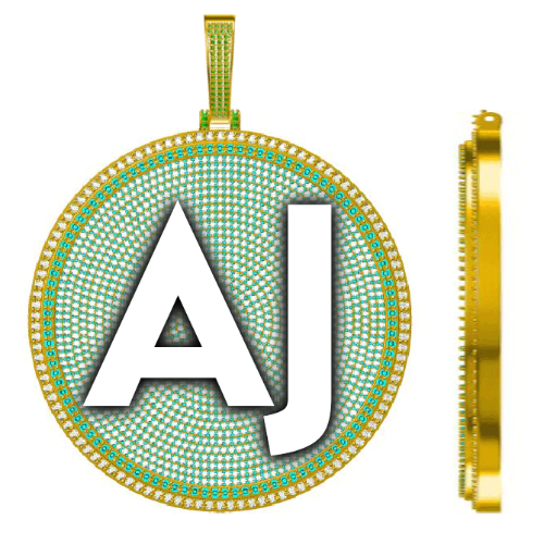 CUSTOM LETTER NECKLACE 3D BIG DISC