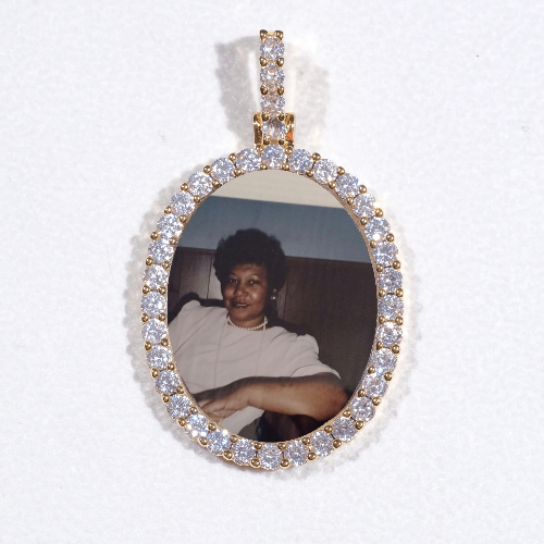 3D Oval Custom Picture Pendant